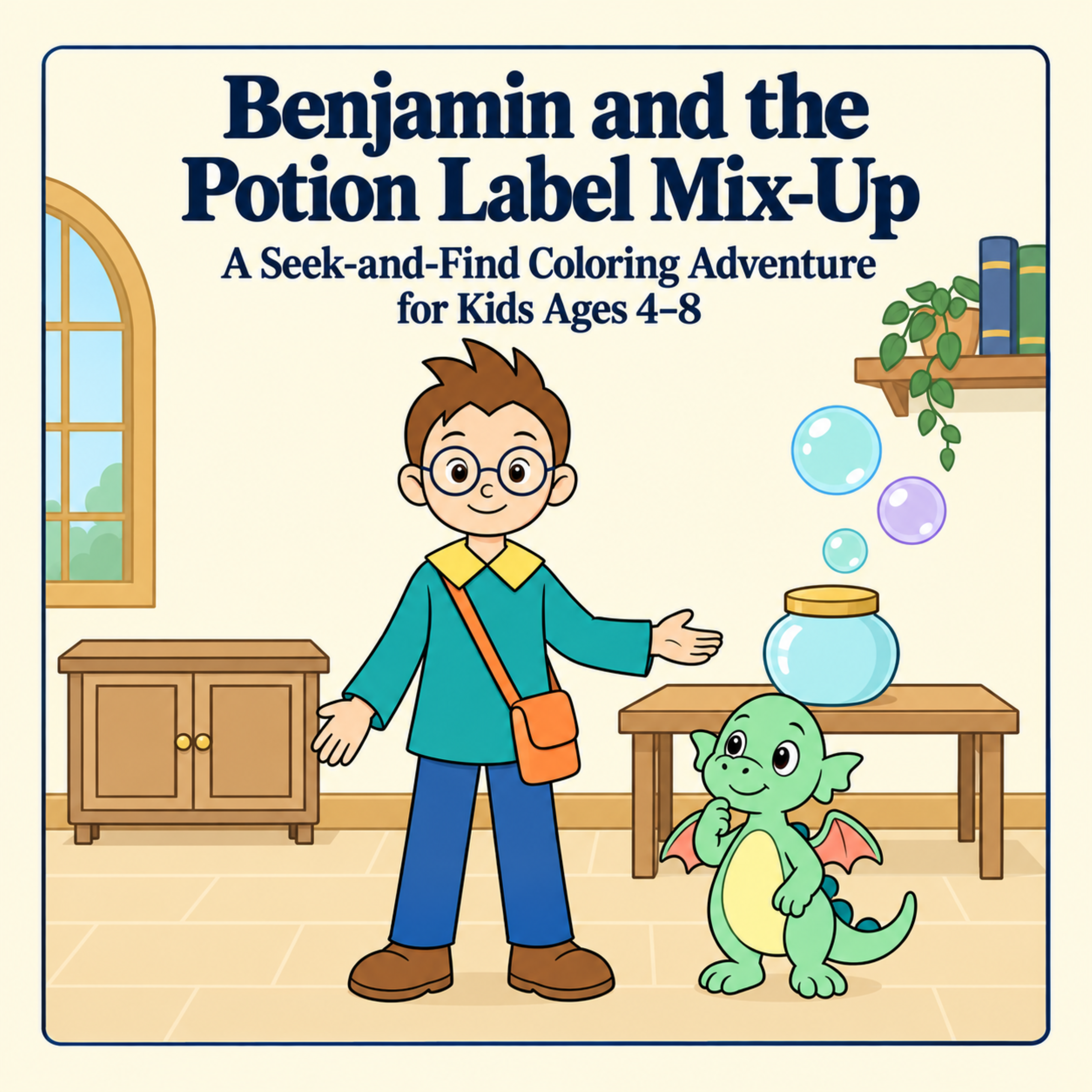Benjamin and the Potion Label Mix-Up A Seek-and-Find Coloring Adventure for Kids Ages 4-8