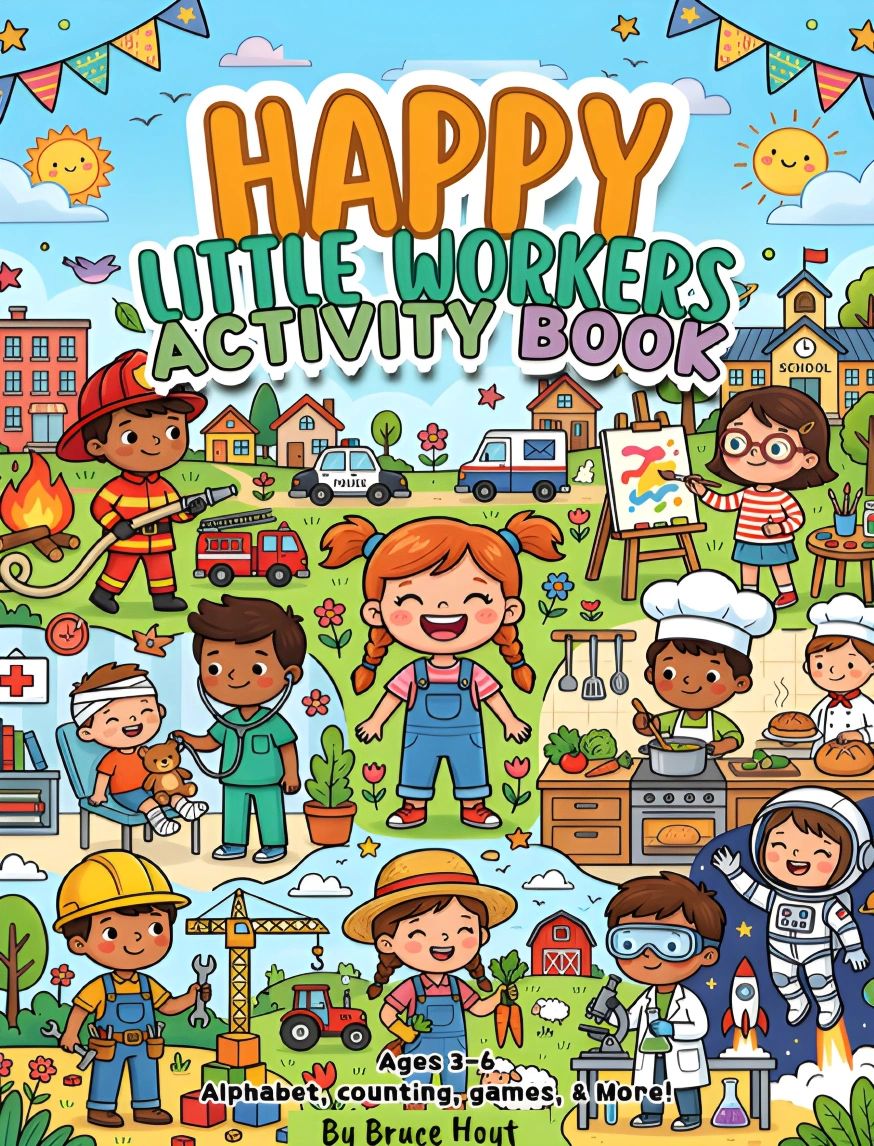 Happy Little Workers Activity Book Ages 3-6