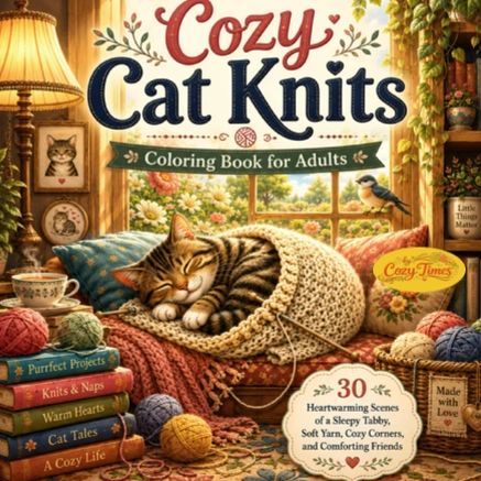 Cozy Cat Knits Coloring Book for Adults by Cozy Times