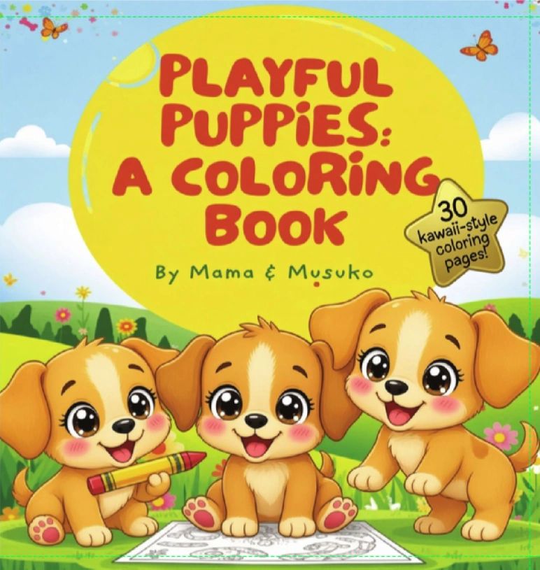 Playful Puppies Coloring Book by Mama & Musuko