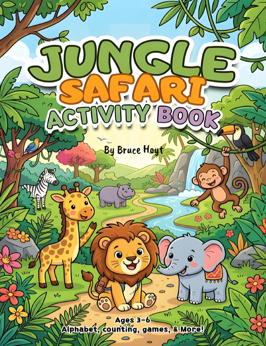 Jungle Safari Activity Book by Bruce Hoyt Ages 3-6