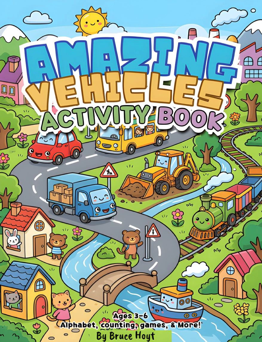 Amazing Vehicles Activity Book by Bruce Hoyt Ages 3-6