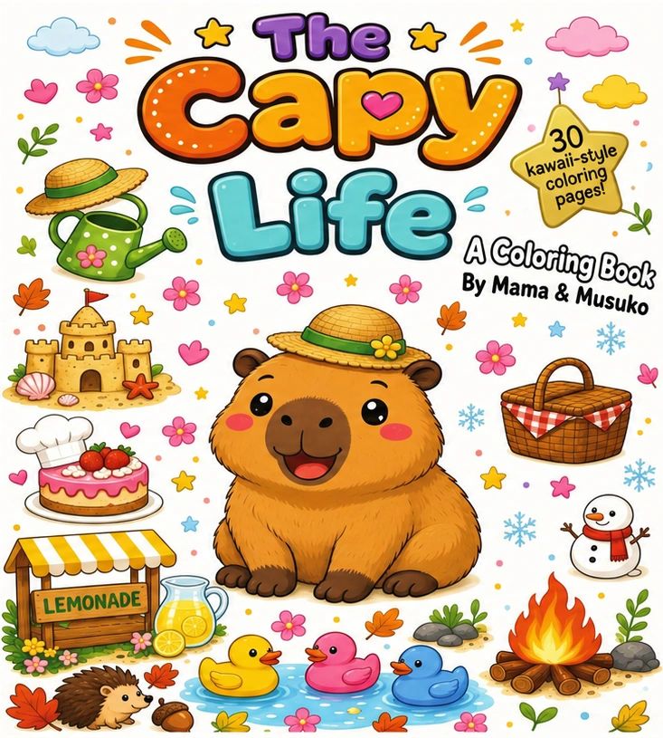 The Capy Life Coloring Book by Mama & Musuko
